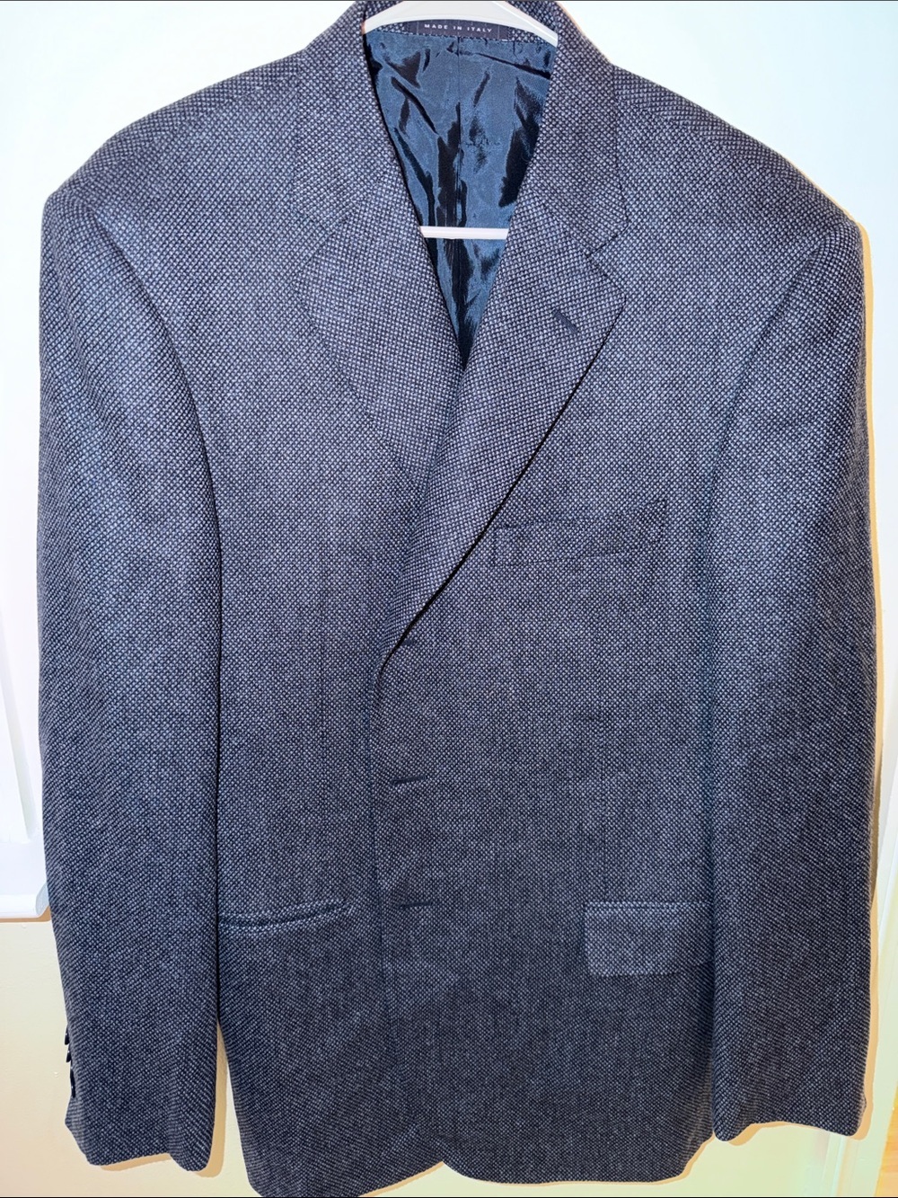 Pal Zileri Charcoal Gray Herringbone Blazer